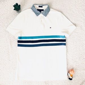 Tommy Hilfiger Custom Fit White Polo Shirt Medium